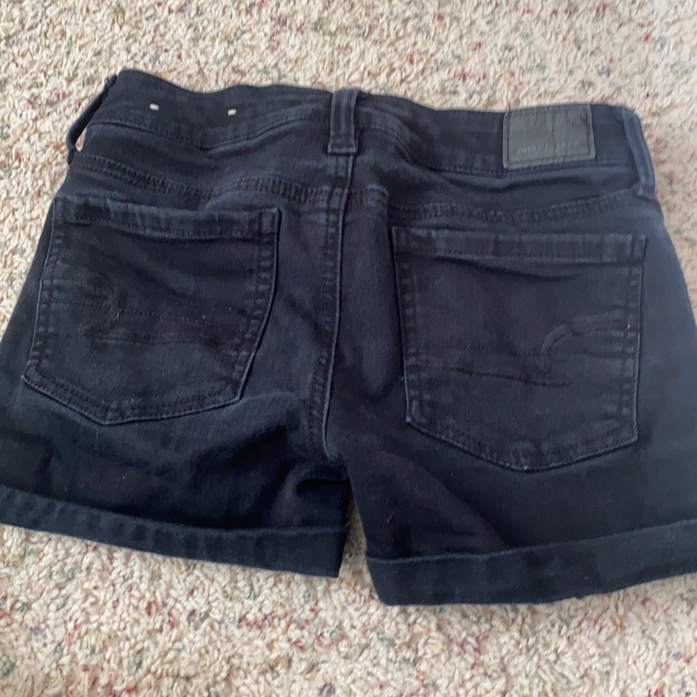 Black Denim Midi Short - Picture 2 of 3